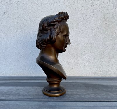 Buste en bronze de Victor Hugo par David d'Angers et F. Barbedienne