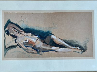 Henry de Waroquier (1881–1970) "Reclining Nude"