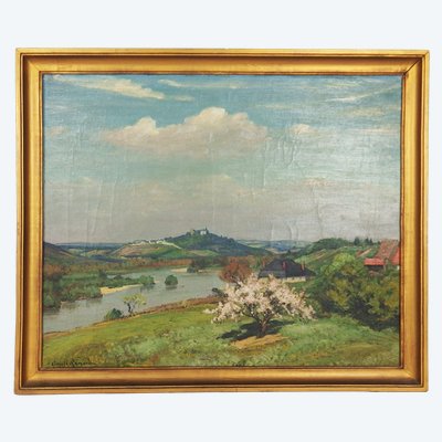 Tableau "Paysage du Sancerrois " par Claude Rameau