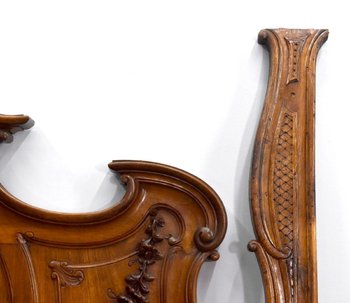 Außergewöhnliches Barockbett im Louis XV-Stil aus geschnitztem Walnussholz für Babys
