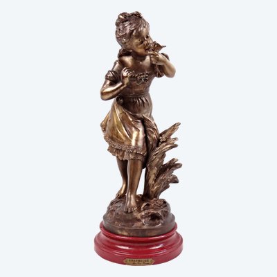 La Charmeuse Scultura allegorica in bronzo Art Nouveau di Auguste Moreau fine XIX secolo