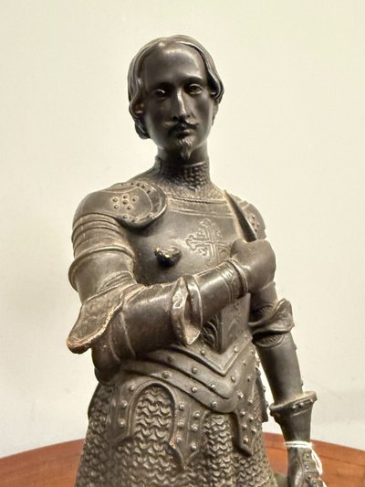 Antike Skulptur eines Ritters in Scaiola, Frankreich, 19. Jahrhundert, 41x14x14cm