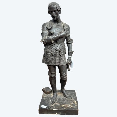 Antike Skulptur eines Ritters in Scaiola, Frankreich, 19. Jahrhundert, 41x14x14cm