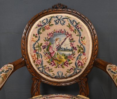 Paire de Fauteuils en Hêtre, style Louis XVI - Début XXe