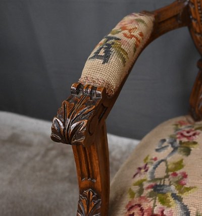 Paire de Fauteuils en Hêtre, style Louis XVI - Début XXe