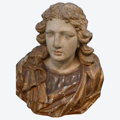 Louis XIV period carved and gilded wood bust à l'Antique