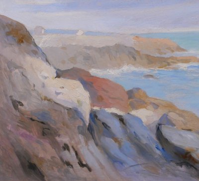 Maurice ROBIN 1884-1942 Belle-Ile-en-mer, paysage, 1934 tableau Bretagne marine mer