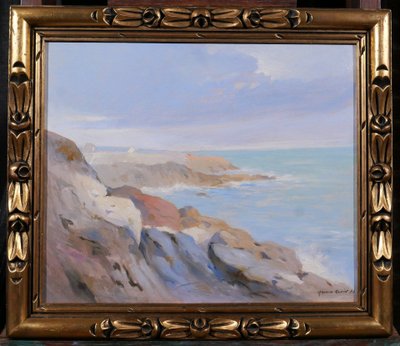 Maurice ROBIN 1884-1942 Belle-Ile-en-mer, paysage, 1934 tableau Bretagne marine mer