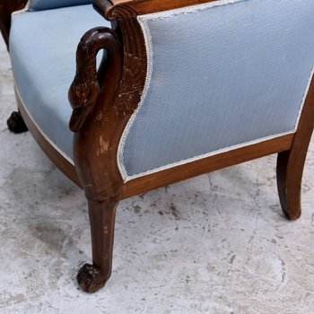 Coppia Di Bergere Con Collo Di Cigno Mogano Ottocento