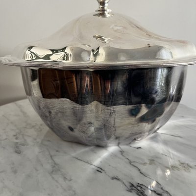 Zuppiera Christofle in metallo argentato con coperchio in stile Art Déco