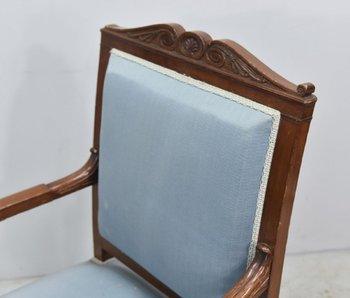 Coppia di poltrone a collo di cigno in mogano XIX secolo