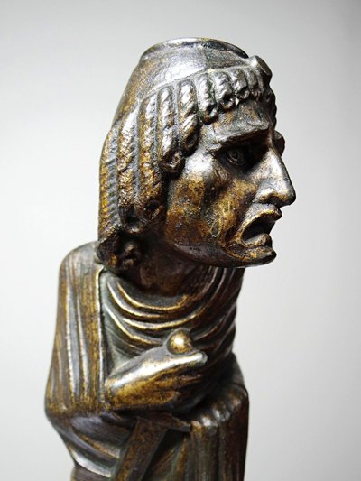 Caricature candlestick, patinated regule, Frédérick Lemaître, early 19th-20th century