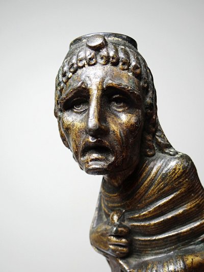 Caricature candlestick, patinated regule, Frédérick Lemaître, early 19th-20th century