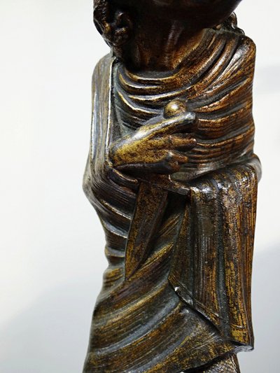 Caricature candlestick, patinated regule, Frédérick Lemaître, early 19th-20th century
