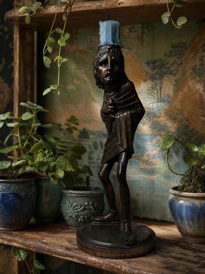 Caricature candlestick, patinated regule, Frédérick Lemaître, early 19th-20th century