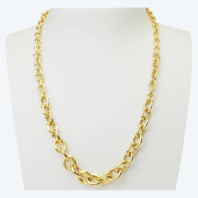 Collana con catena a goccia rotonda - Oro giallo 18 carati