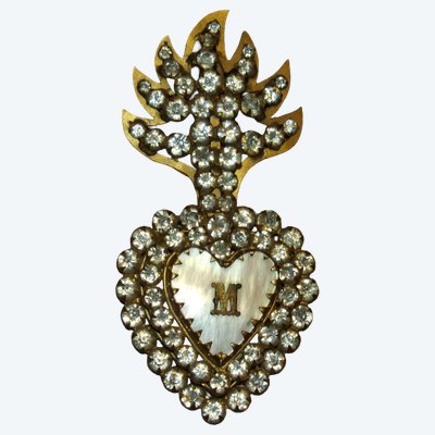 Reliquary medallion, Sacred Heart of Mary, 19th century.