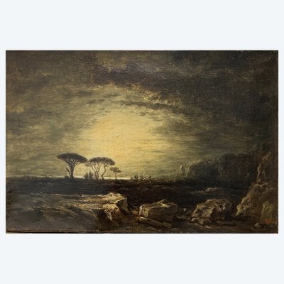 Félix Ziem (1821-1911) Attribué à - Les marais Pontins
