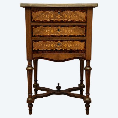 Commode travailleuse marquetée époque Napoléon III
