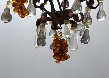 Chandelier Pampilles period Beginning XXth 6 Lights
