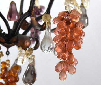 Chandelier Pampilles period Beginning XXth 6 Lights