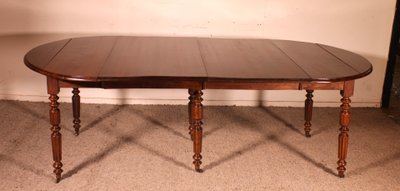 Table de salle à manger extensible du début du 19° siècle en noyer