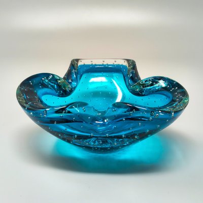Cendrier ou attrape-tout rose du milieu du siècle dernier en verre de Murano Bullicante par Flavio Poli, 1960