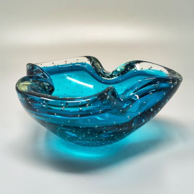 Cendrier ou attrape-tout rose du milieu du siècle dernier en verre de Murano Bullicante par Flavio Poli, 1960
