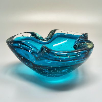 Cendrier ou attrape-tout rose du milieu du siècle dernier en verre de Murano Bullicante par Flavio Poli, 1960