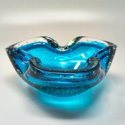 Cendrier ou attrape-tout rose du milieu du siècle dernier en verre de Murano Bullicante par Flavio Poli, 1960