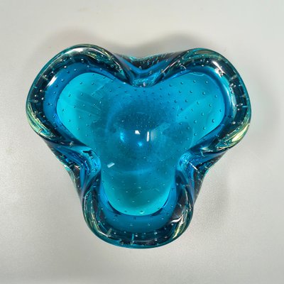 Cendrier ou attrape-tout rose du milieu du siècle dernier en verre de Murano Bullicante par Flavio Poli, 1960