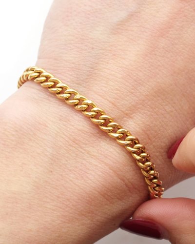 Bracciale con catena a cordoncino in oro antico 18 ct.