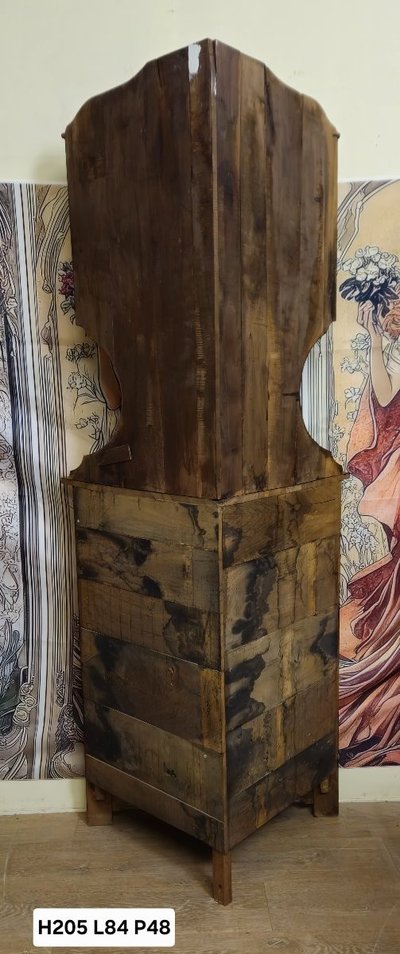 Buffet d’angle Louis Philippe en Noyer massif avec partie haute – meuble rustique - XIXeme