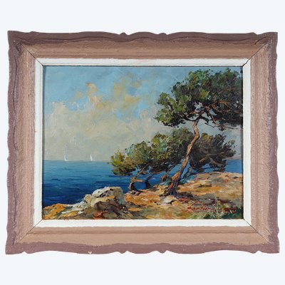 Fortuné CAR 1905/1970, 70 cm, La Méditerranée , Côte d’Azur, Sud de la France