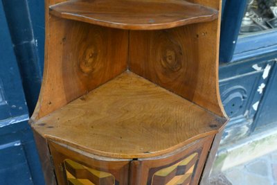Louis XVI period veneered corner cupboard