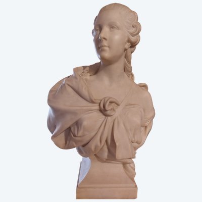 Follower of Augustin Pajou - Bust of Mme Du Barry - XIXth century - Marble