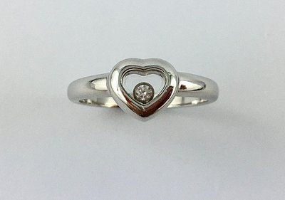Bague Chopard Happy Diamonds Cœur Or Blanc Et Diamant