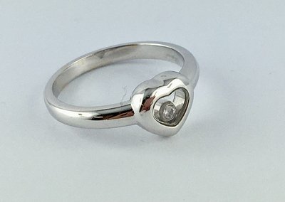 Bague Chopard Happy Diamonds Cœur Or Blanc Et Diamant
