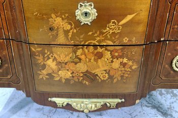 Commode De Style Transition Marquetée Bois De Rose XIXème