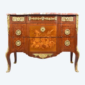 Commode De Style Transition Marquetée Bois De Rose XIXème