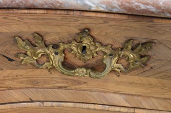 Tomb Commode In Marquetry Lxv Period Stamped De Mondon