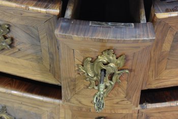 Tomb Commode In Marquetry Lxv Period Stamped De Mondon