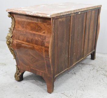 Tomb Commode In Marquetry Lxv Period Stamped De Mondon