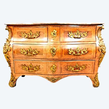 Tomb Commode In Marquetry Lxv Period Stamped De Mondon