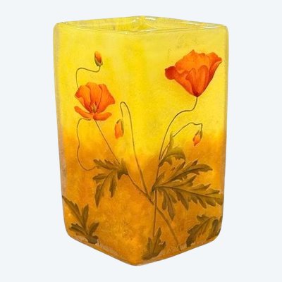 Daum Nancy Vase Art Nouveau "Aux Coquelicots"