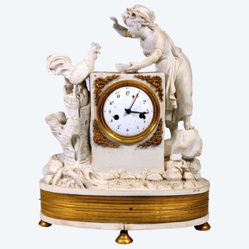 Pendule En Biscuit Louis XVI Mouvement à Fil XVIIIème