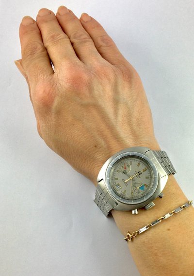 Chronographenuhr Tissot Seastar Navigator Modell 40522 Mechanisch Uhrwerk Valjoux Stahl Jahr 74