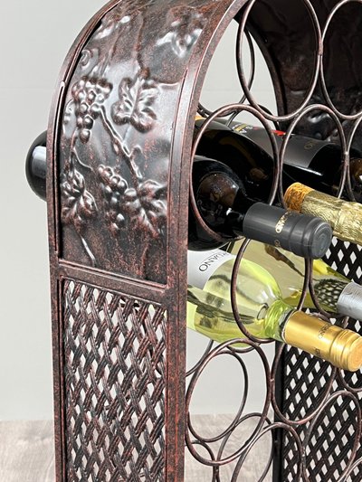 Flaschenhalter aus patiniertem Metall, 20. Jahrhundert