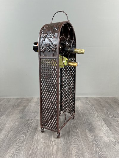 Flaschenhalter aus patiniertem Metall, 20. Jahrhundert