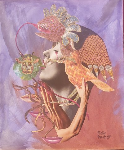 Micky PAPOZ - (1949 - ...) - 2 collage - Acquerelli originali - 1997 circa -